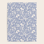 Soft Blue and White Floral Pattern  Poster Gallery Image 4