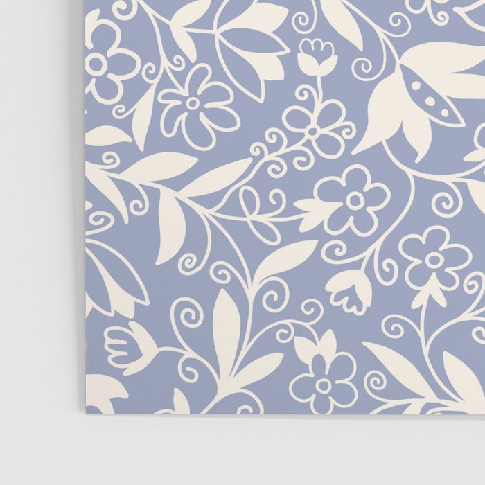 Soft Blue and White Floral Pattern  Poster Gallery Image 3