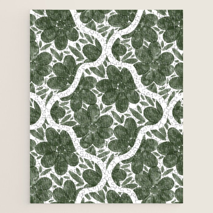 Green Petals Oasis Motif Jigsaw Puzzle Gallery Image 1
