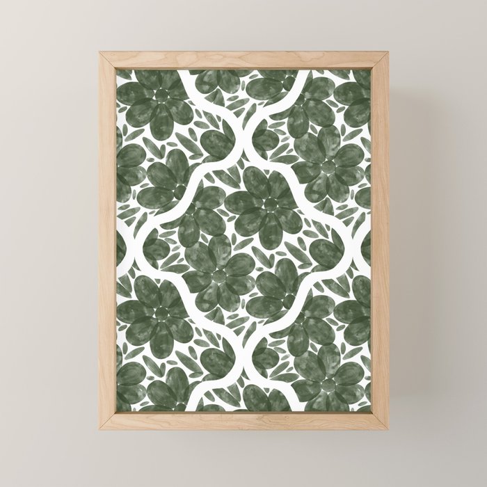 Green Petals Oasis Motif Mini Art Print Gallery Image 1