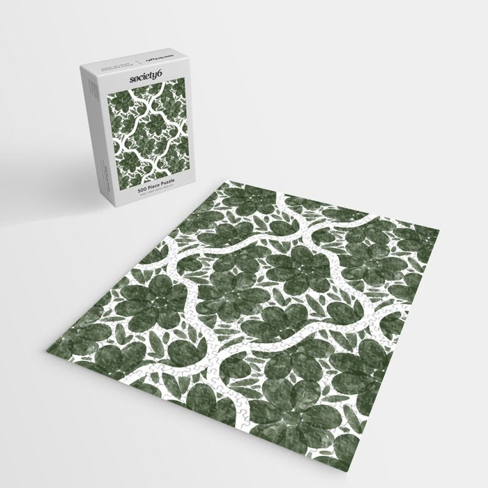 Green Petals Oasis Motif Jigsaw Puzzle Gallery Image 2