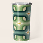 Retro chain pattern teal Travel Mug Gallery Image 2