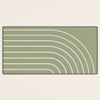 Minimal Arch LIII Earthy Sage Green Modern Geometric Lines Desk Mat Gallery Image 3
