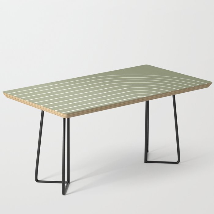 Minimal Arch LIII Earthy Sage Green Modern Geometric Lines Coffee Table Gallery Image 1