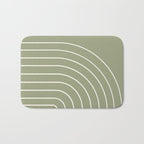 Minimal Arch LIII Earthy Sage Green Modern Geometric Lines Bath Mat Gallery Image 1