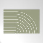 Minimal Arch LIII Earthy Sage Green Modern Geometric Lines Welcome Mat Gallery Image 1