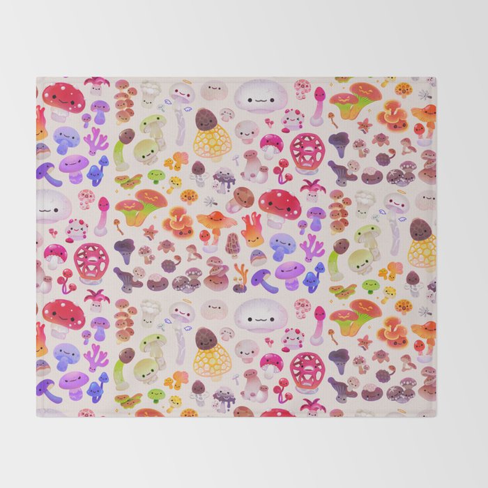 mushroom - light Throw Blanket Gallery Image 2