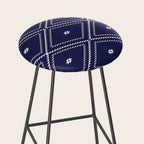 Southwestern Geometric - Tan White Navy Stool Gallery Image 2