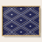 Southwestern Geometric - Tan White Navy Serving Tray Gallery Image 1