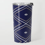 Southwestern Geometric - Tan White Navy Travel Mug Gallery Image 2