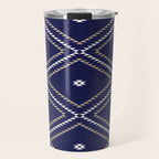 Southwestern Geometric - Tan White Navy Travel Mug Gallery Image 1
