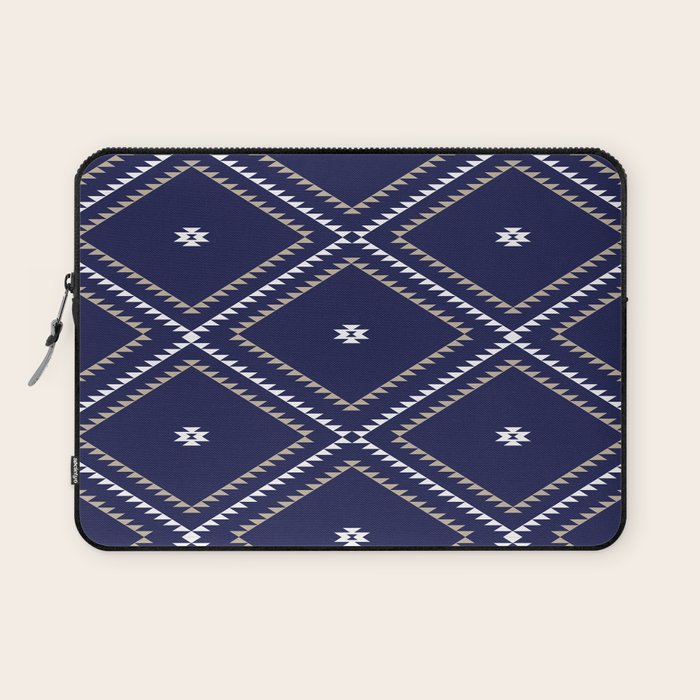 Southwestern Geometric - Tan White Navy Laptop Sleeve Gallery Image 1