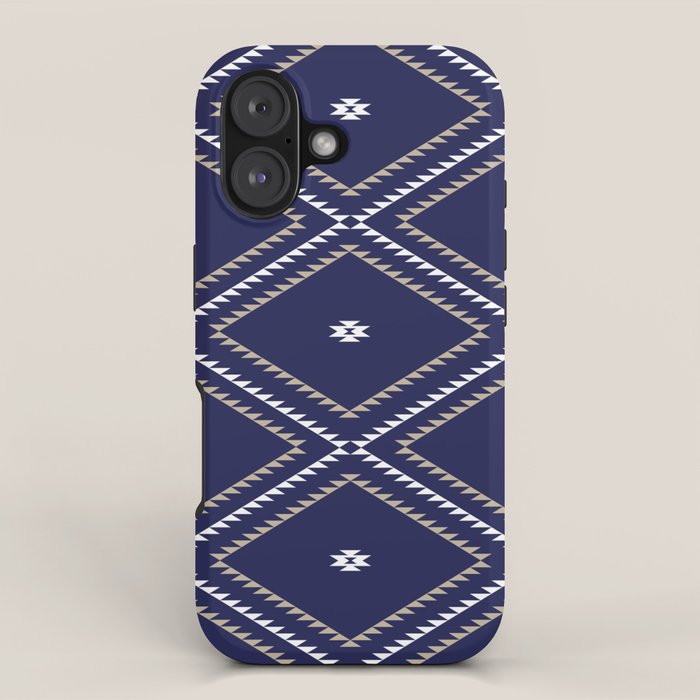 Southwestern Geometric - Tan White Navy iPhone Case Gallery Image 1