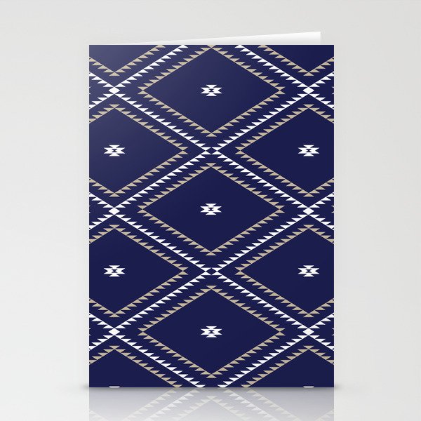Southwestern Geometric - Tan White Navy Stationery Card Gallery Image 2