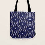Southwestern Geometric - Tan White Navy Tote Bag Gallery Image 1