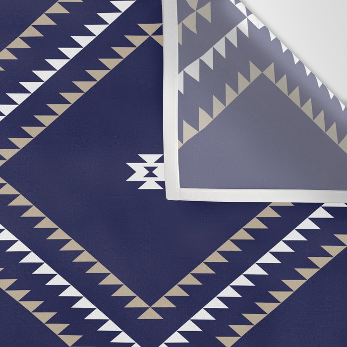 Southwestern Geometric - Tan White Navy Wall Tapestry Gallery Image 3
