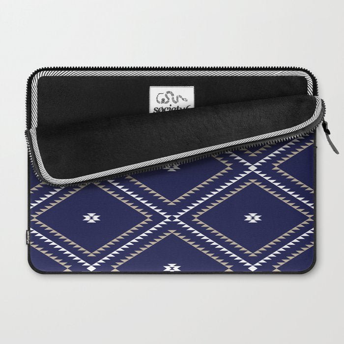 Southwestern Geometric - Tan White Navy Laptop Sleeve Gallery Image 2