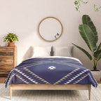 Southwestern Geometric - Tan White Navy Comforter Gallery Image 3