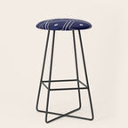 Southwestern Geometric - Tan White Navy Stool Gallery Image 1