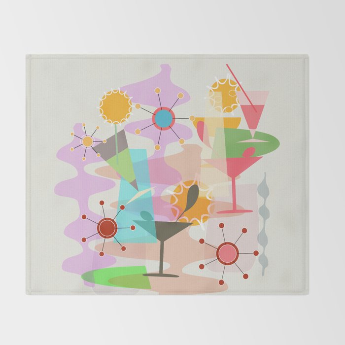 Retro Summer Party Throw Blanket Gallery Image 2