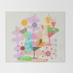 Retro Summer Party Throw Blanket Gallery Image 2