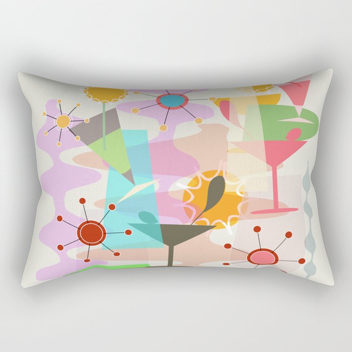 Retro Summer Party Rectangular Pillow Gallery Image 1