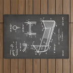 Soccer Patent - Soccer Goal Art - Black Chalkboard Outdoor Rug Gallery Image 1