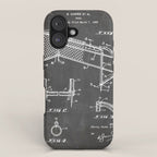 Soccer Patent - Soccer Goal Art - Black Chalkboard iPhone Case Gallery Image 1