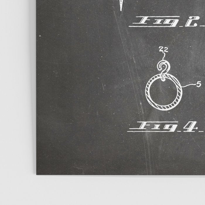 Soccer Patent - Soccer Goal Art - Black Chalkboard Poster Gallery Image 3