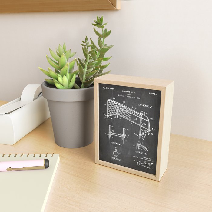 Soccer Patent - Soccer Goal Art - Black Chalkboard Mini Art Print Gallery Image 2