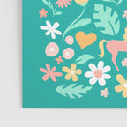 Dinosaurs + Unicorns on Teal Poster Gallery Image 3