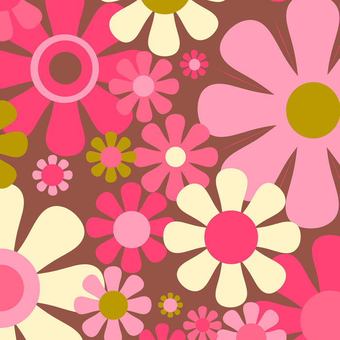 Groovy Retro Floral Garden 60s 70s Pattern in Pink Avocado Brown 2 Coffee Mug Gallery Image 2