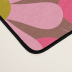 Groovy Retro Floral Garden 60s 70s Pattern in Pink Avocado Brown 2 Desk Mat Gallery Image 4