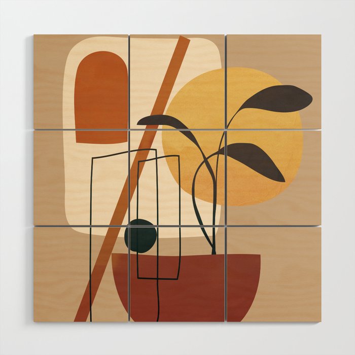Abstract Shapes No 17 Wood Wall Art Gallery Image 1