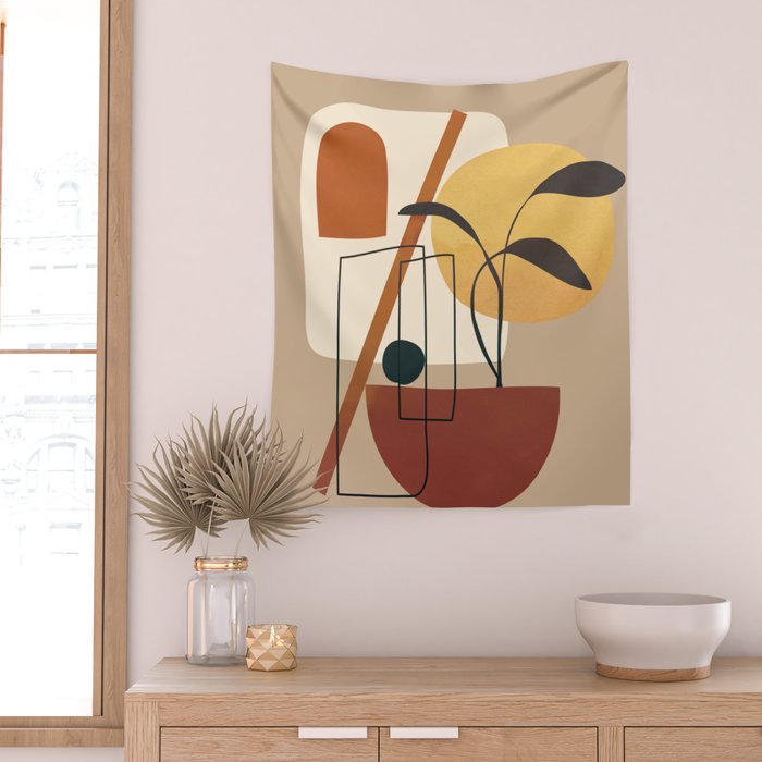 Abstract Shapes No 17 Wall Tapestry Gallery Image 2