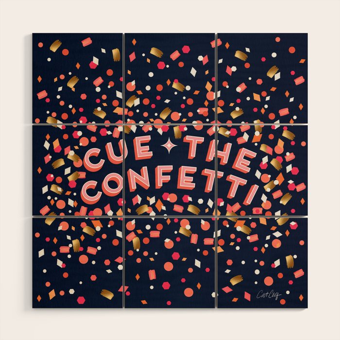 Cue the Confetti - Navy Palette Wood Wall Art Gallery Image 1
