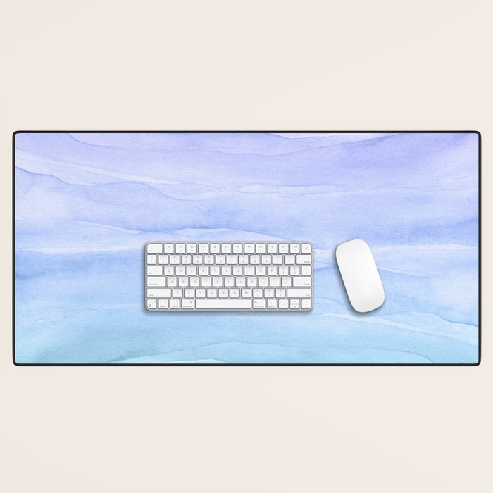 Layers Blue Ombre - Watercolor Abstract Desk Mat Gallery Image 1