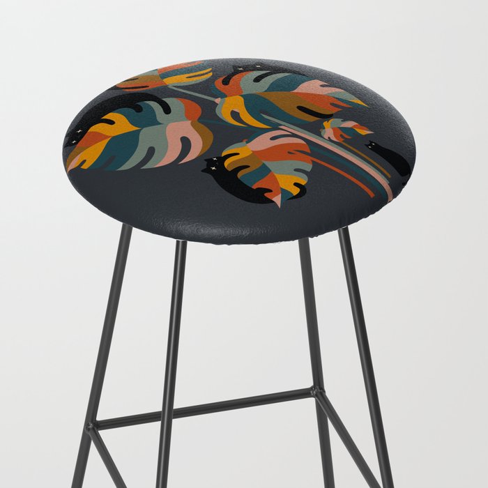 Cat and Plant 11 (Black Cats) Stool Gallery Image 2