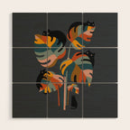 Cat and Plant 11 (Black Cats) Wood Wall Art Gallery Image 1