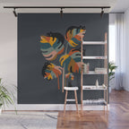 Cat and Plant 11 (Black Cats) Wall Mural Gallery Image 1