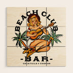 Beach Club Bar: Tropical Live Music Venue Wood Wall Art Gallery Image 1