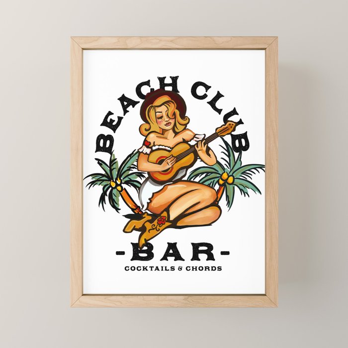 Beach Club Bar: Tropical Live Music Venue Mini Art Print Gallery Image 1