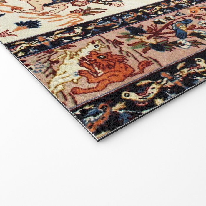 Isfahan Vintage Persian Hunting Rug Print Welcome Mat Gallery Image 2