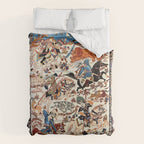 Isfahan Vintage Persian Hunting Rug Print Duvet Cover Gallery Image 6