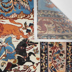 Isfahan Vintage Persian Hunting Rug Print Wall Tapestry Gallery Image 3
