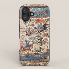 Isfahan Vintage Persian Hunting Rug Print iPhone Case Gallery Image 1