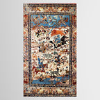 Isfahan Vintage Persian Hunting Rug Print Tablecloth Gallery Image 2