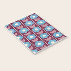Vintage Floral Jonnty Flowers and Stripes Maroon and Blue Pattern Notebook Gallery Image 3