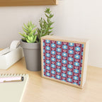 Vintage Floral Jonnty Flowers and Stripes Maroon and Blue Pattern Mini Art Print Gallery Image 2