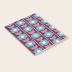 Vintage Floral Jonnty Flowers and Stripes Maroon and Blue Pattern Notebook Gallery Image 2
